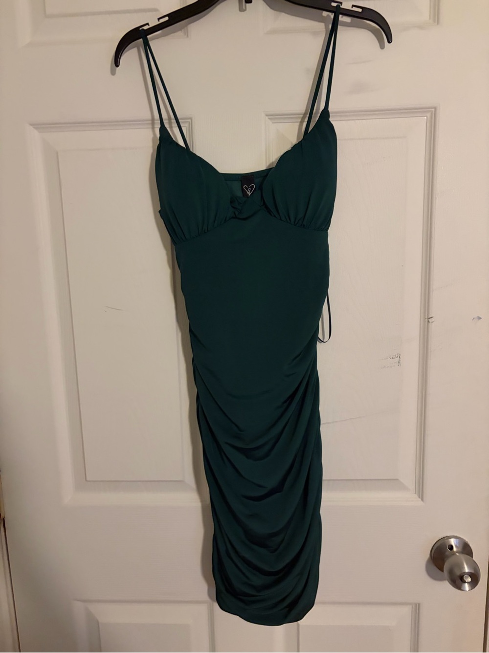 Windsor Deep Teal Ruched Midi Slip Dress